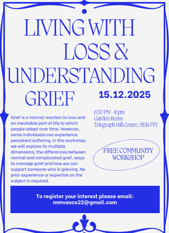 Free Community Workshop: Living with Loss & Understanding Grief