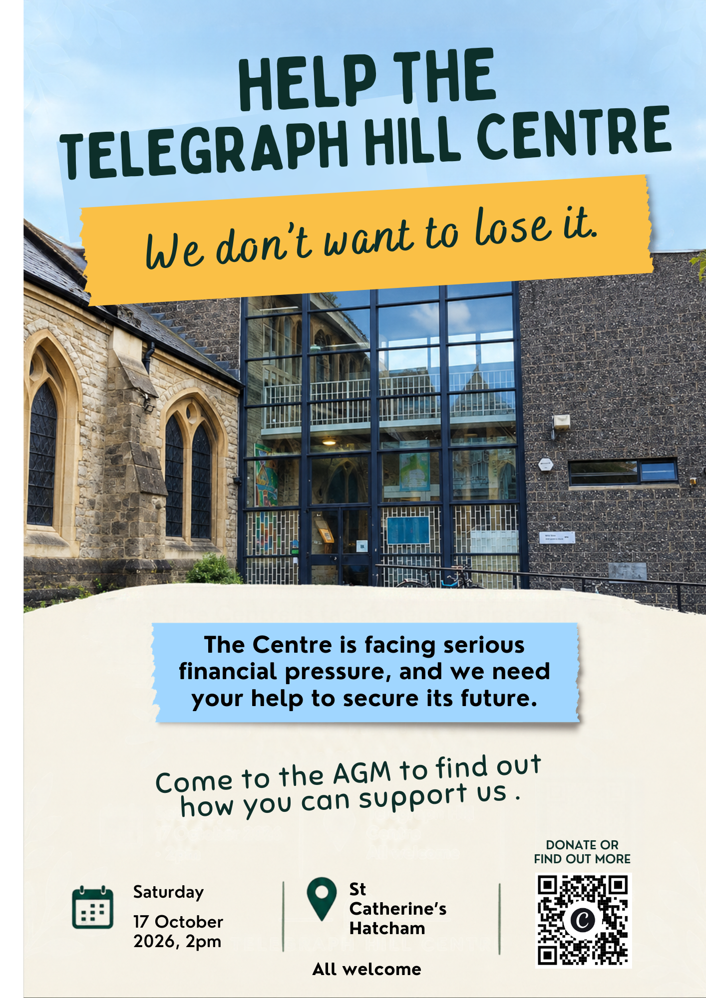 Telegraph Hill Centre – AGM –  Saturday, October 17th 2026